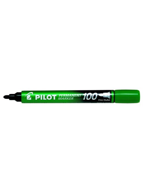 Alkoholos marker, 1 mm, kúpos, PILOT "Permanent Marker 100", zöld (PPM100Z)