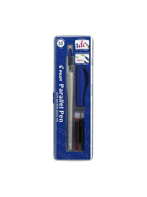 Töltőtoll, 0,5-6 mm, kék kupak, PILOT "Parallel Pen" (PPP60)