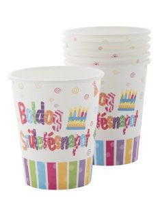   Pohár, papír, 2 dl, "Boldog születésnapot" (PT440100)