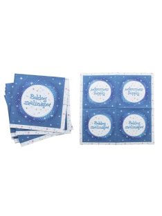   Szalvéta, 3 rétegű, 33x33 cm, "Boldog Születésnapot", kék (PTFUN005)