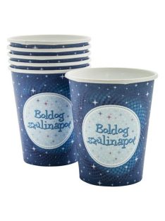   Pohár, papír, "Boldog Születésnapot", kék (PTFUN006B)