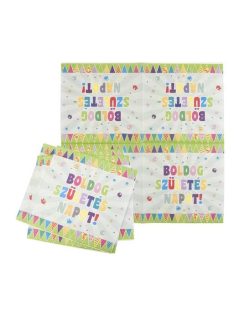   Szalvéta, 33x33 cm, "Boldog Születésnapot", zászló minta (PTSRFUN044)