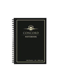   Spirálfüzet, A5, vonalas, 70 lap, CONCORD, fekete (PUCO8959)