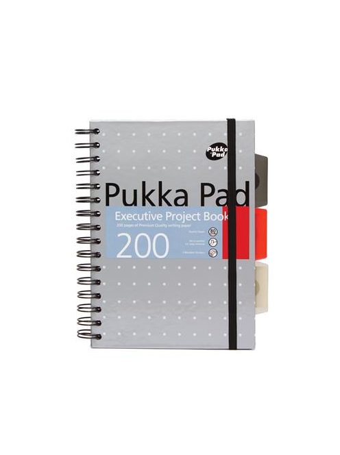 Spirálfüzet, A5, vonalas, 100 lap, PUKKA PAD "Metallic Project Book", vegyes szín (PUP6336)