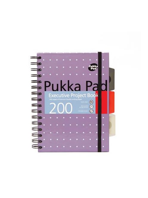 Spirálfüzet, A5, vonalas, 100 lap, PUKKA PAD "Metallic Project Book", vegyes szín (PUP6336)