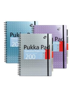   Spirálfüzet, A4+, vonalas, 100 lap, PUKKA PAD "Metallic Project Book", vegyes szín (PUP6970)