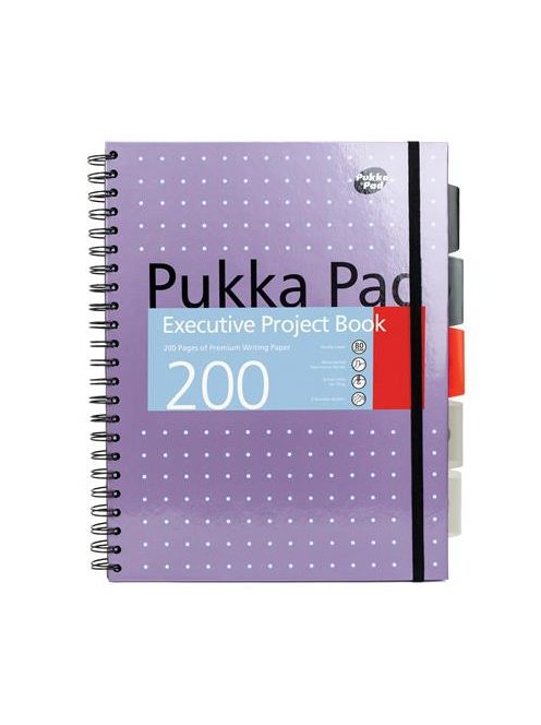 Spirálfüzet, A4+, vonalas, 100 lap, PUKKA PAD "Metallic Project Book", vegyes szín (PUP6970)
