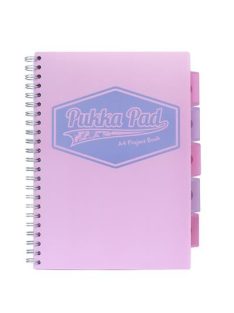   Spirálfüzet, A4, vonalas, 100 lap, PUKKA PAD "Pastel project book", vegyes szín (PUP8630V)