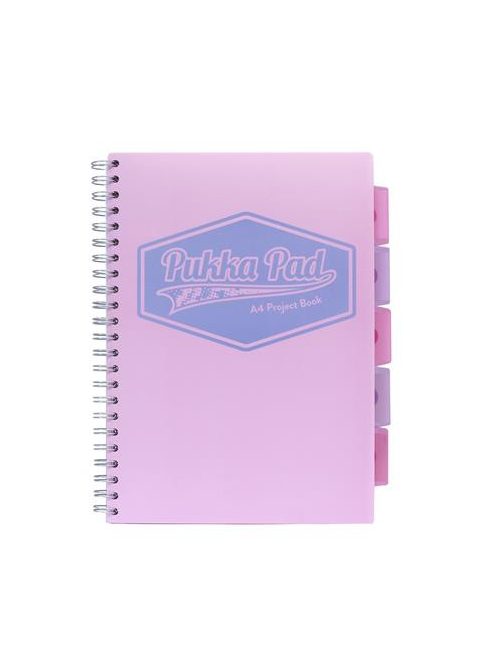 Spirálfüzet, A4, vonalas, 100 lap, PUKKA PAD "Pastel project book", vegyes szín (PUP8630V)