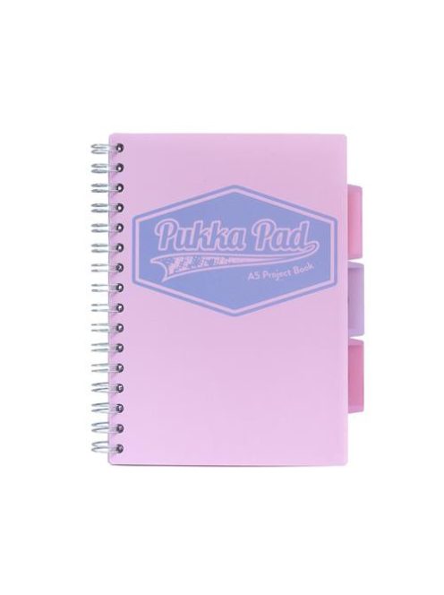 Spirálfüzet, A5, vonalas, 100 lap, PUKKA PAD "Pastel project book", vegyes szín (PUP8631V)