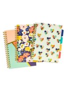Spirálfüzet, B5, vonalas, 100 lap, PUKKA PAD "Floral Love Project Book", vegyes minta (PUP9033)