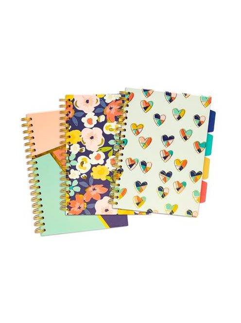 Spirálfüzet, B5, vonalas, 100 lap, PUKKA PAD "Floral Love Project Book", vegyes minta (PUP9033)