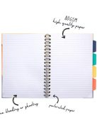 Spirálfüzet, B5, vonalas, 100 lap, PUKKA PAD "Floral Love Project Book", vegyes minta (PUP9033)