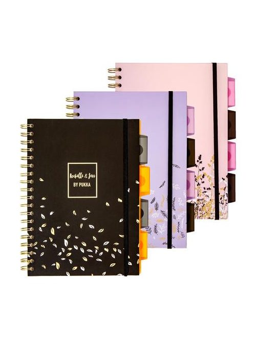 Spirálfüzet, B5, vonalas, 100 lap, PUKKA PAD "Rochelle & Jess Project Book", vegyes szín (PUP9447)