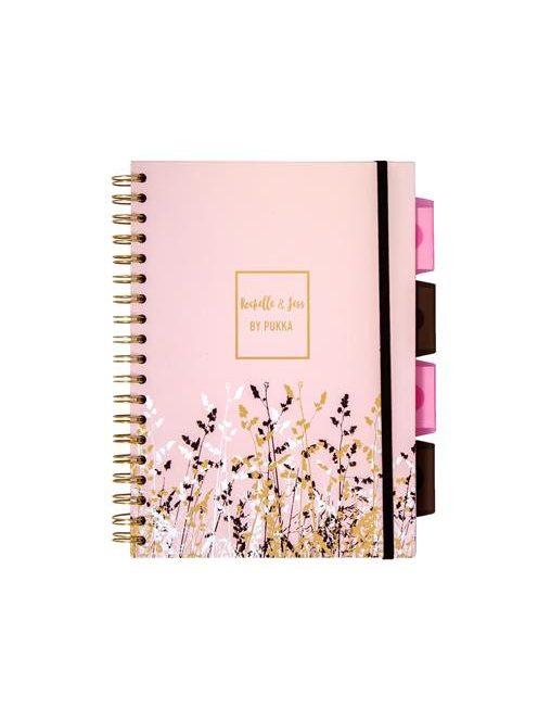 Spirálfüzet, B5, vonalas, 100 lap, PUKKA PAD "Rochelle & Jess Project Book", vegyes szín (PUP9447)