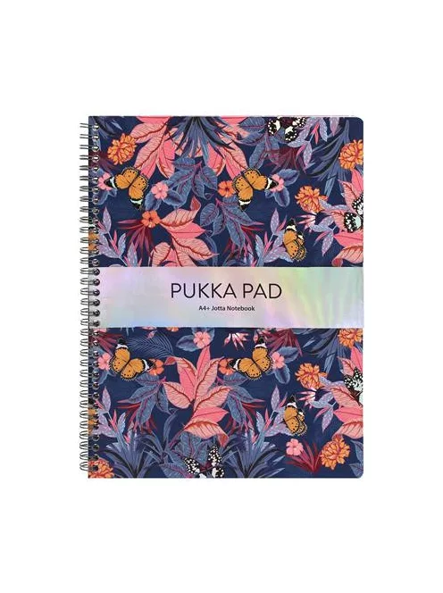 Spirálfüzet, A4+, vonalas, 80 lap, PUKKA PAD "Jotta Bloom", vegyes minta (PUP9497)