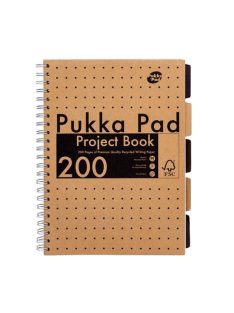   Spirálfüzet, A4, vonalas, 100 lap, PUKKA PAD "Kraft project book" (PUP9566)