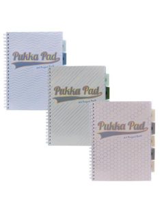   Spirálfüzet, A4, vonalas, elválasztóval, 100 lap, PUKKA PAD "Haze Project Book", vegyes szín (PUP9871)
