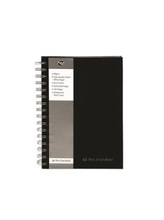   Spirálfüzet, A5, vonalas, 80 lap, PUKKA PAD "Black", fekete (PUPJA5V)