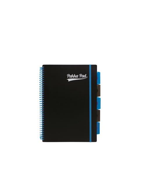 Spirálfüzet, A4, vonalas, 100 lap, PUKKA PAD, "Neon black project book" (PUPN7664V)