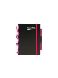   Spirálfüzet, A5, vonalas, 100 lap, PUKKA PAD, "Neon black project book" (PUPN7665V)