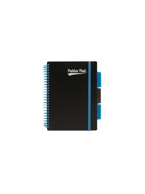 Spirálfüzet, A5, vonalas, 100 lap, PUKKA PAD, "Neon black project book" (PUPN7665V)