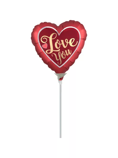 Amscan - Lufi fóliás "Love You" szív forma mini A15 (R4055109)