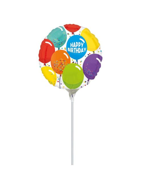 Amscan - Lufi fóliás "Happy Birthday Celebration" kerek 9" A15 (R4067409)