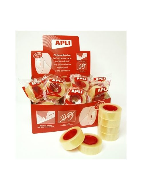 Ragasztószalag, 19 mm x 33 m, APLI "Transparent", átlátszó (RA11103)