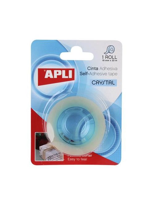 Ragasztószalag, 19 mm x 33 m, magasfényű, APLI "Crystal" (RA11167)