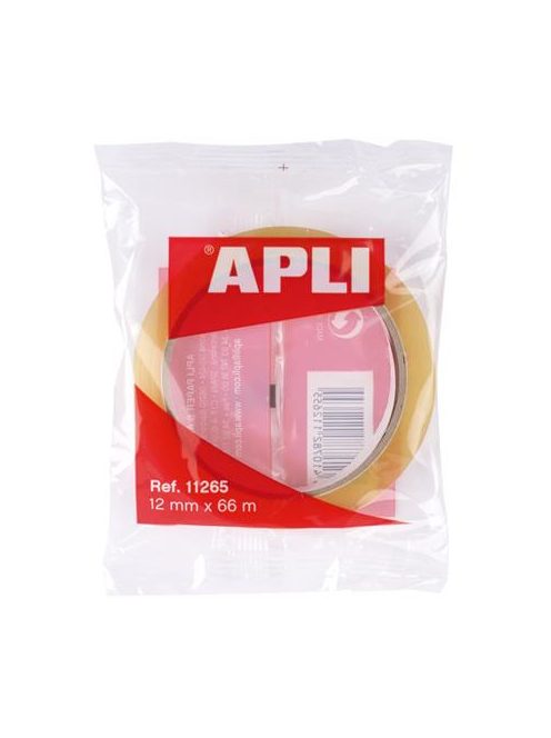 Ragasztószalag, 12 mm x 66 m, APLI "Transparent", átlátszó (RA11265)