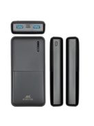 Hordozható akkumulátor, USB-A/USB-C, 20000mAh, 20W, QC/PD, RIVACASE "VA2572", fekete (RHAVA2572B)