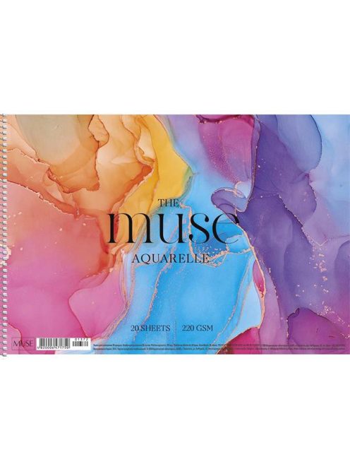Vázlatfüzet, spirál, A4, akvarell, 20 lap, 220 g, SHKOLYARYK "Aquarelle Muse" (SB20313)