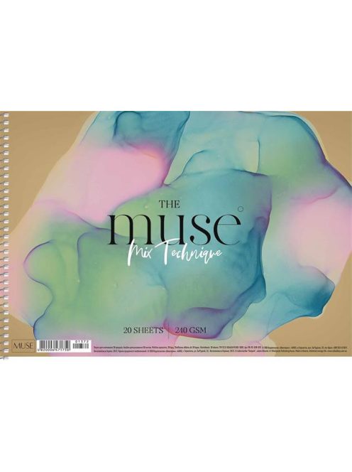 Vázlatfüzet, spirál, A4, 20 lap, 240 g, SHKOLYARYK "Mix Technique Muse" (SB20314)