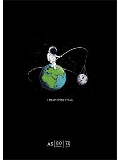   Füzet, tűzött, A5, kockás, 48 lap, SHKOLYARYK "I need more space", vegyes (SB485220K)