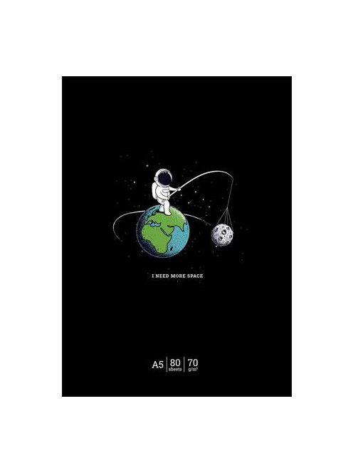 Füzet, tűzött, A5, kockás, 48 lap, SHKOLYARYK "I need more space", vegyes (SB485220K)