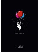 Füzet, tűzött, A5, kockás, 48 lap, SHKOLYARYK "I need more space", vegyes (SB485220K)