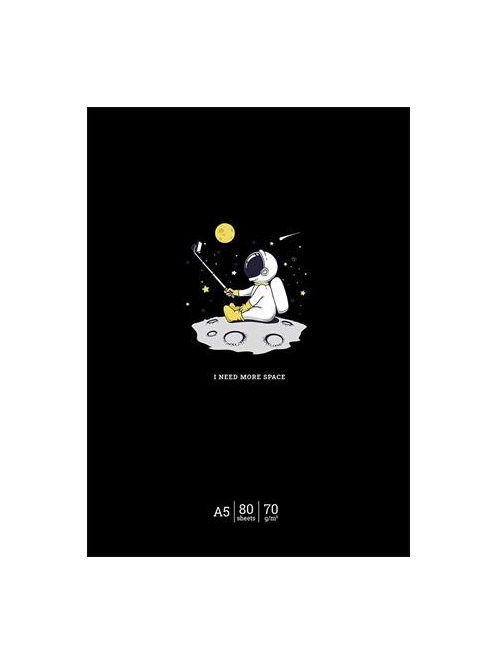 Füzet, tűzött, A5, vonalas,, 48 lap, SHKOLYARYK "I need more space", vegyes (SB485220L)