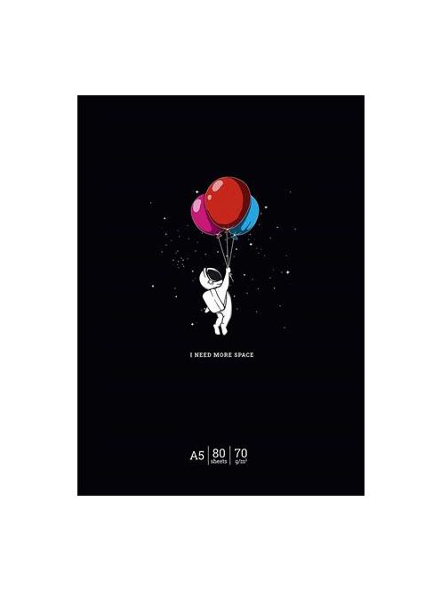 Füzet, tűzött, A5, vonalas,, 48 lap, SHKOLYARYK "I need more space", vegyes (SB485220L)