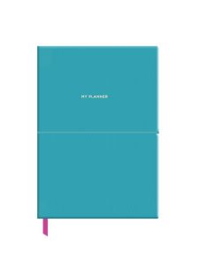   Tervező, dátum nélküli, A5, vonalas, műbőr borító, SHKOLYARYK "Genius", azúr kék (SB7104)