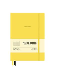   Jegyzetfüzet, A5, kockás, 96 lap, puhafedeles, SHKOLYARYK "Genius", Citrom (SB7114K)