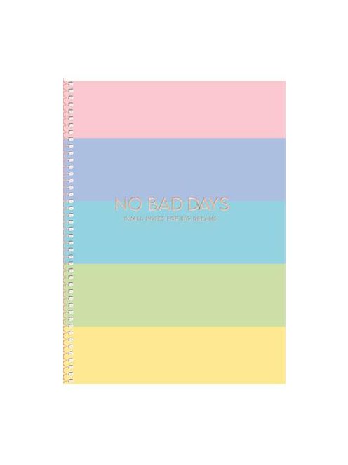 Spirálfüzet, B5, kockás, 80 lap, keményfedeles, SHKOLYARYK "No bad days", vegyes (SB806082K)
