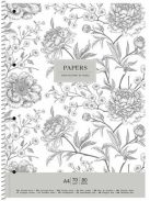 Spirálfüzet, vonalas, A4+, 80 lap, SHKOLYARYK "Vintage flowers", vegyes (SB806700L)