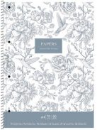 Spirálfüzet, vonalas, A4+, 80 lap, SHKOLYARYK "Vintage flowers", vegyes (SB806700L)