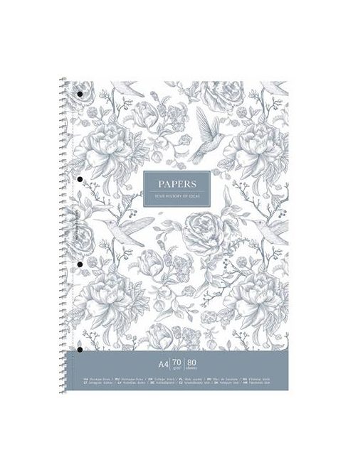 Spirálfüzet, vonalas, A4+, 80 lap, SHKOLYARYK "Vintage flowers", vegyes (SB806700L)