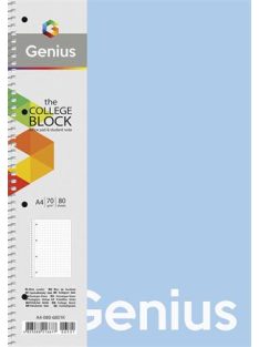   Spirálfüzet, A4, vonalas, 80 lap, PP borító, SHKOLYARYK "Genius Pastel", vegyes (SB806801L)