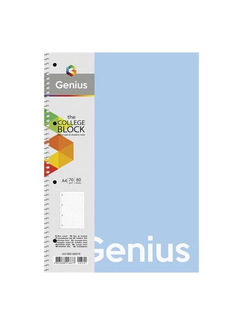 Spirálfüzet, A4, vonalas, 80 lap, PP borító, SHKOLYARYK "Genius Pastel", vegyes (SB806801L)