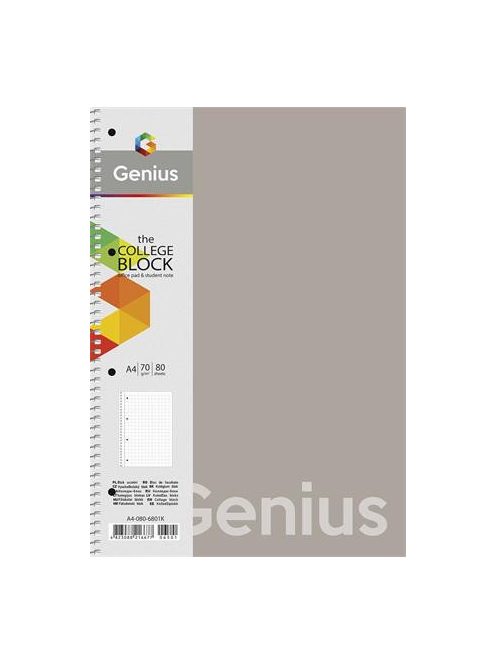 Spirálfüzet, A4, kockás, 80 lap, PP bortító, SHKOLYARYK "Genius", vegyes (SB806803K)
