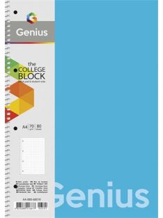   Spirálfüzet, A4, kockás, 80 lap, PP bortító, SHKOLYARYK "Genius", vegyes (SB806803K)