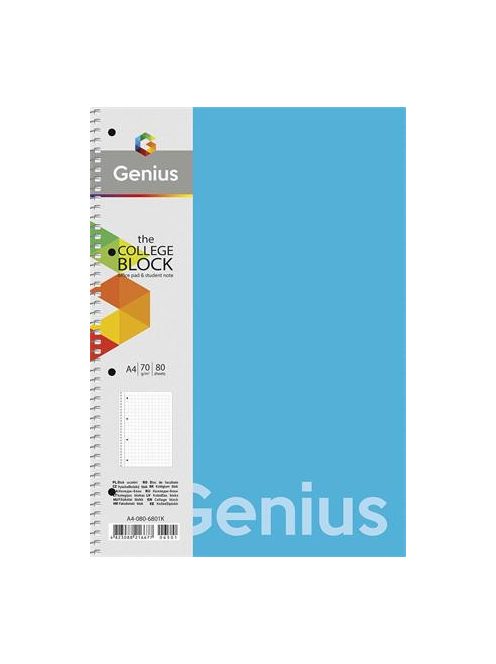 Spirálfüzet, A4, vonalas, 80 lap, PP borító, SHKOLYARYK "Genius", vegyes (SB806803L)